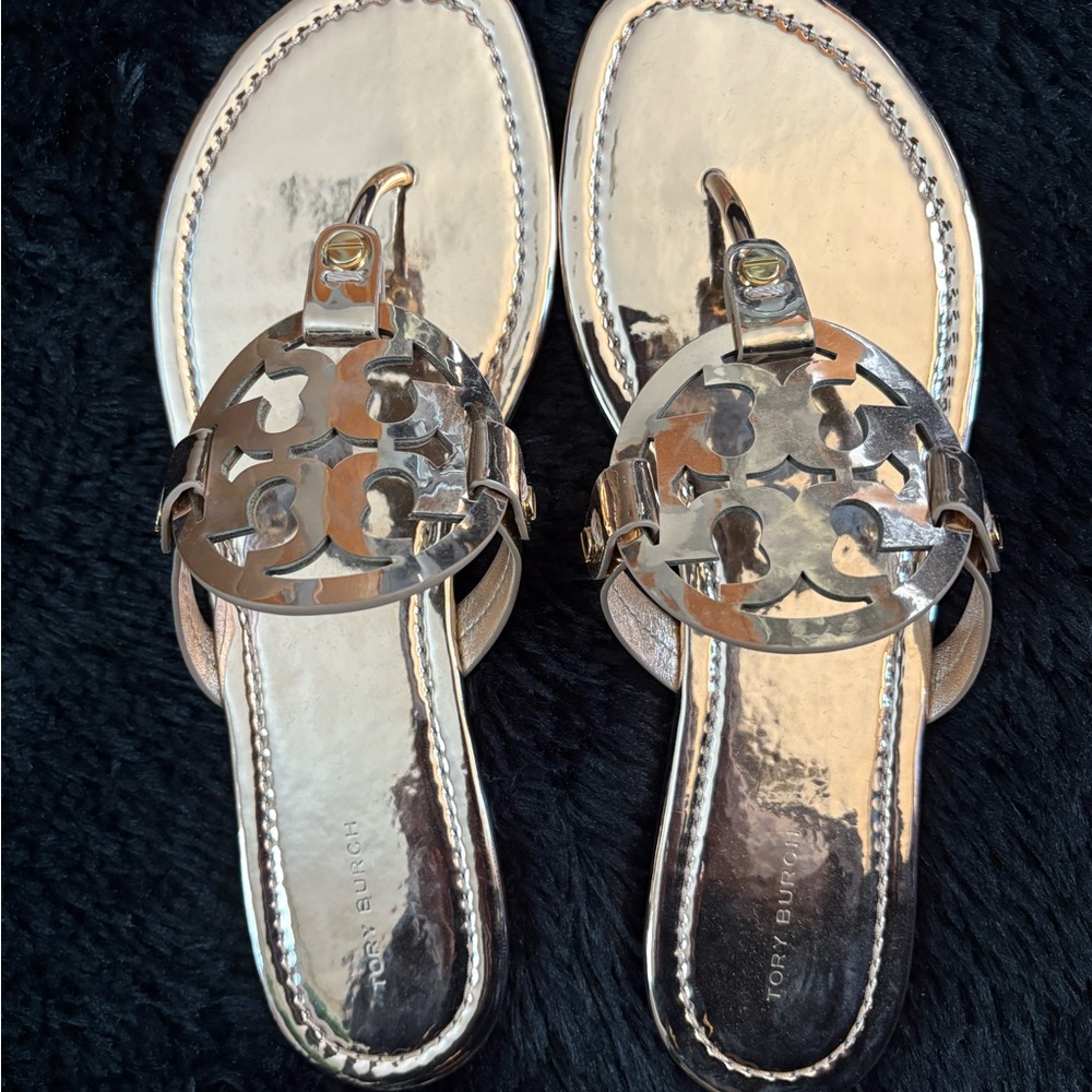 Tory Burch Rose Gold Miller Sandals for Women